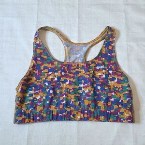 Reebok Colorful Confetti Racerback Sports Bra Size Large